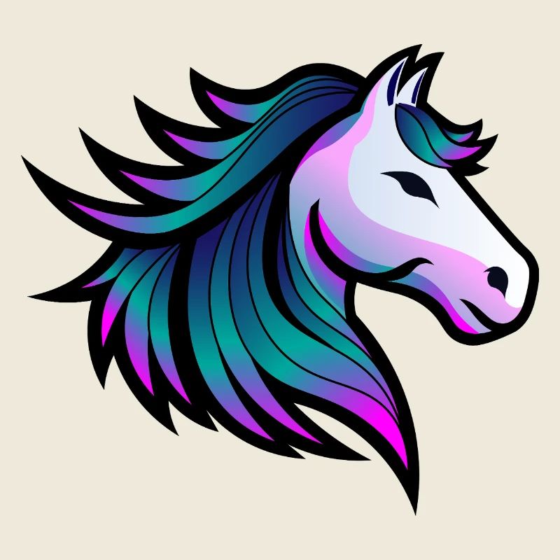 Indigo-Geist-Pferd-Illustration