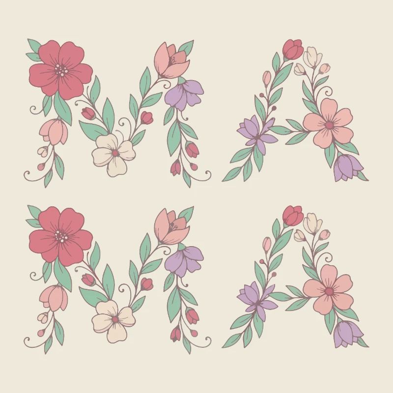 Mama Blumen Floral Schrift Beste Mutter Muttertag