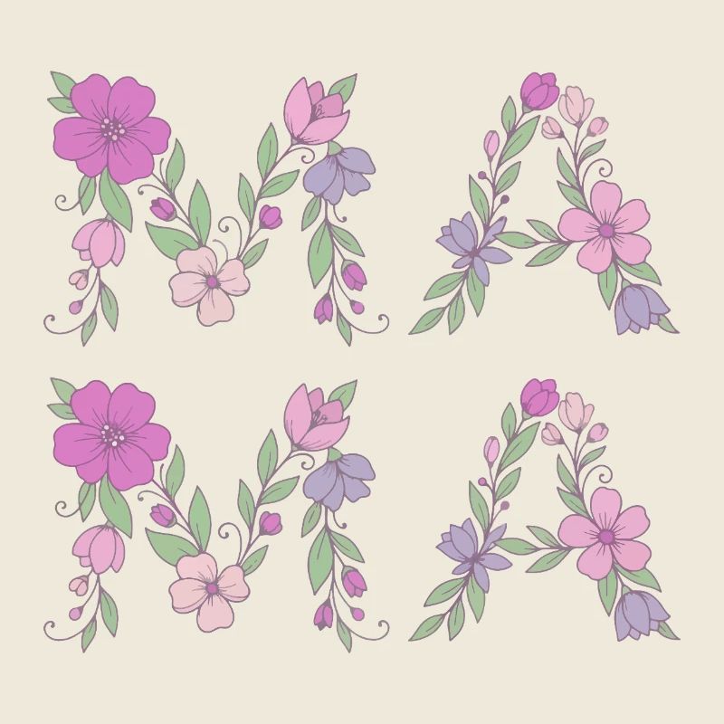 Mama Blumen Floral Schrift Beste Mutter Muttertag