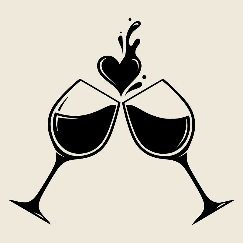 Cœur de verres à vin – Design amour & plaisir