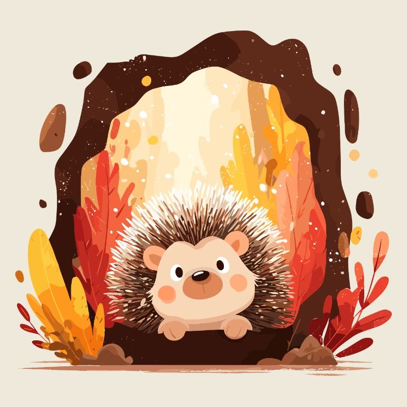 Igel im Herbstwald