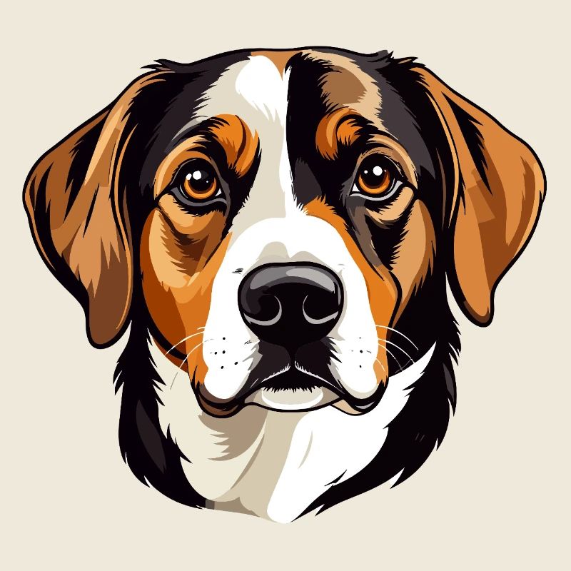 Beagle Kopf Vektorillustration