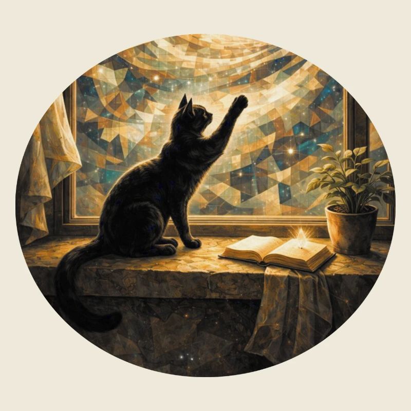 Cat magic by the window light