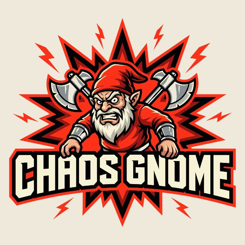 Evil Gnome, Dark Gnome, Goth Gnome, Funny Gnome