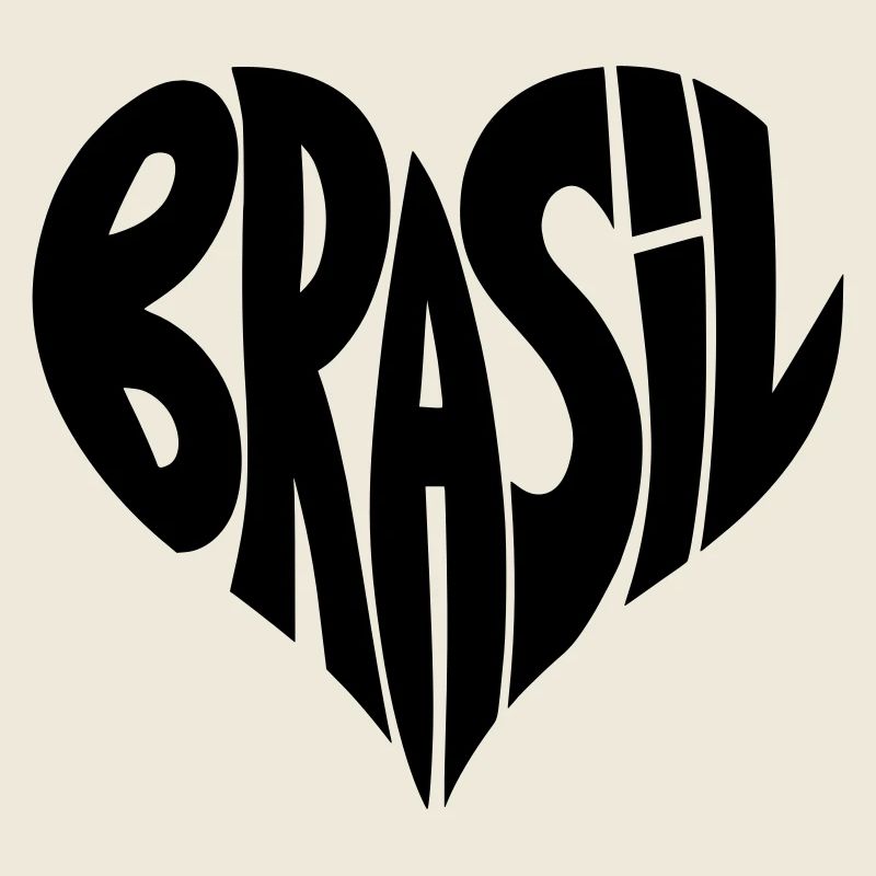 Brasil, Brazil Heart Typography