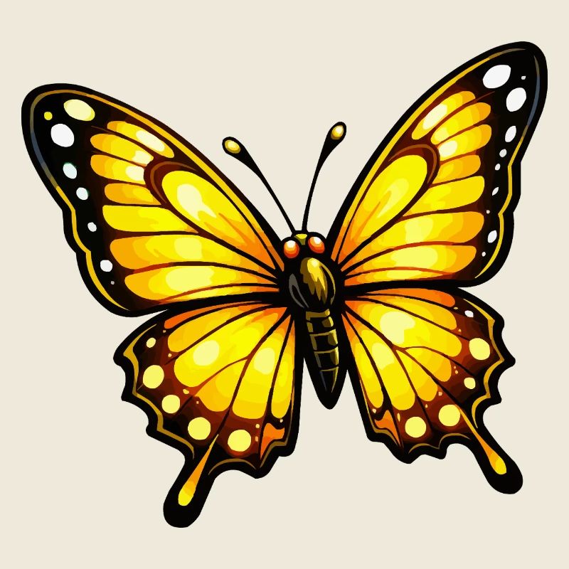 Yellow Orange Butterfly Pattern
