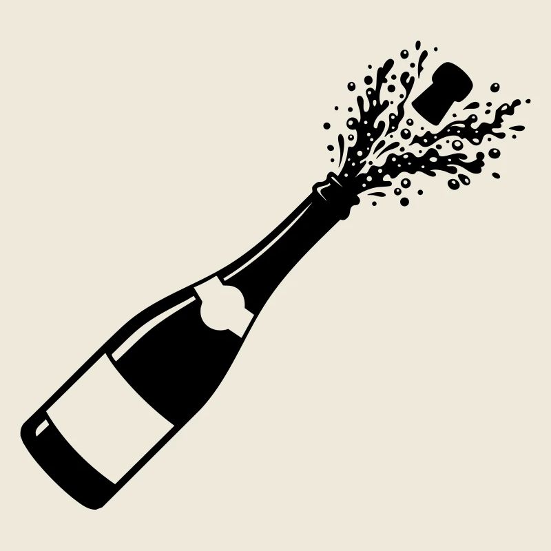 Funkelnde Flaschenpop-Silhouette