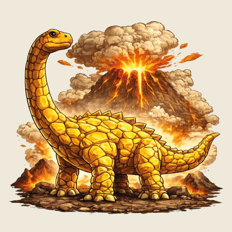 Brontosaurus volcanic eruption