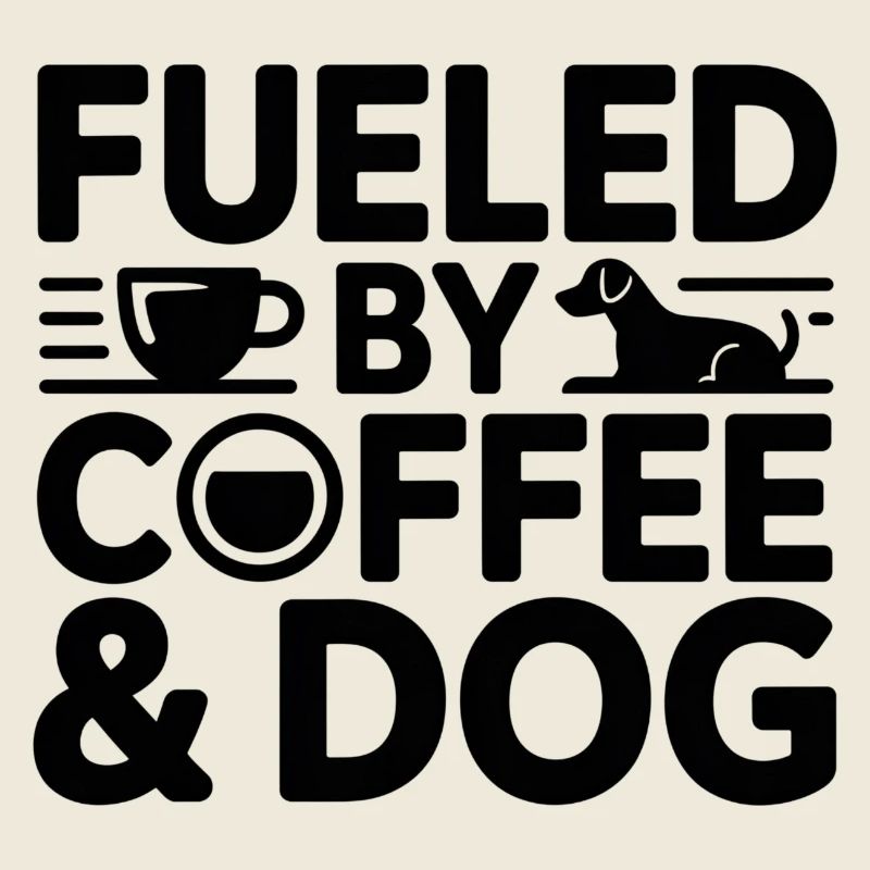 Café & Chien : Motif du matin de puissance