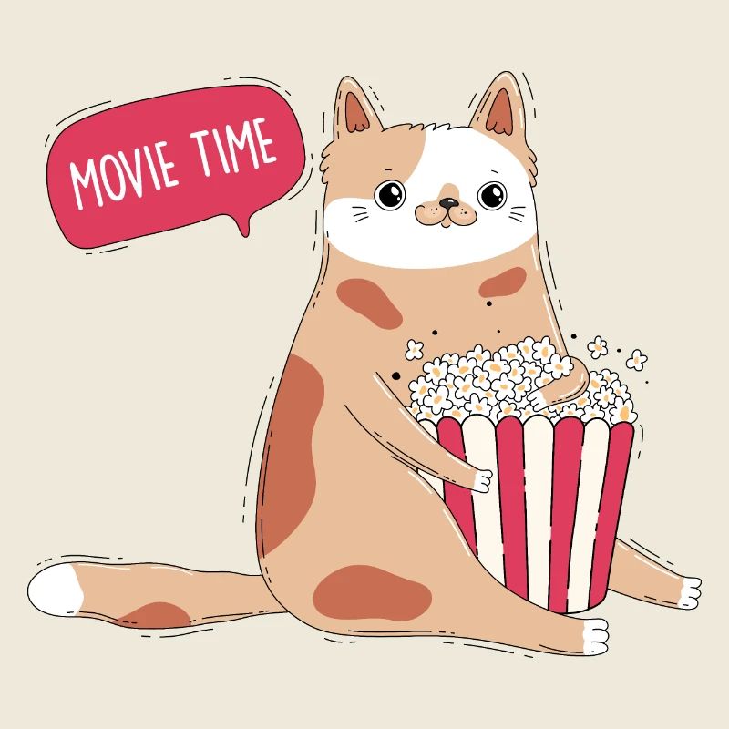 Katze und Popcorn