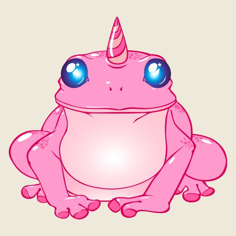 grenouille licorne crapaud rose