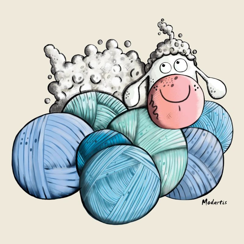 Schaf auf Wolle
