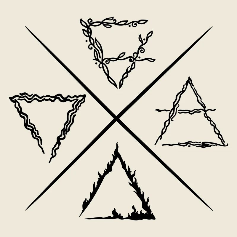 Vier Elemente Symbole