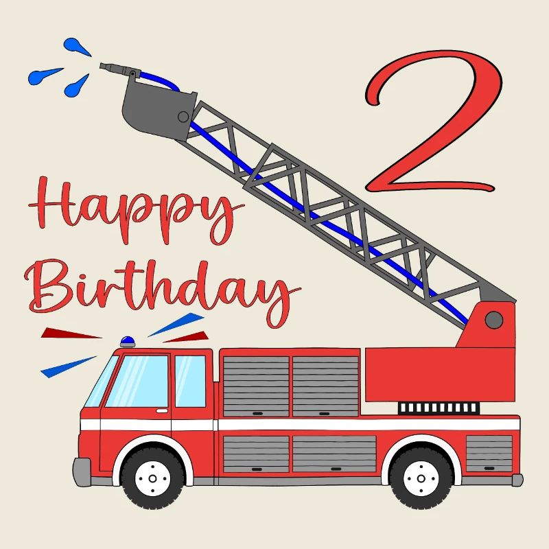 Fire engine Happy Birthday 2