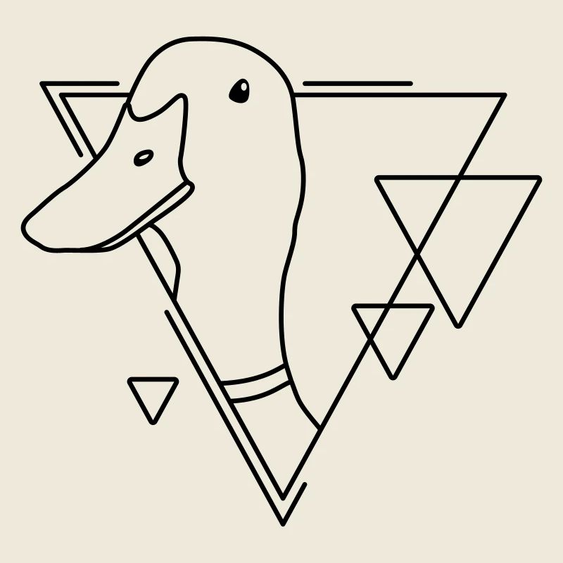 Canard en forme géométrique - Conception d’art au trait