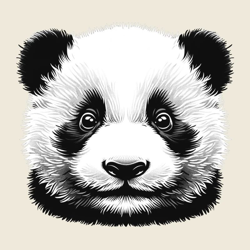 Pandas 🐼 Noir et Blanc Panda Face Art
