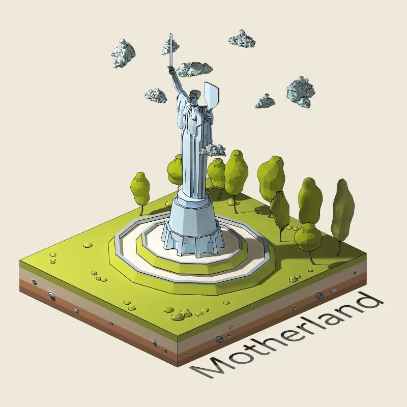 Geometrisches Low-Poly Das Mutterland ruft