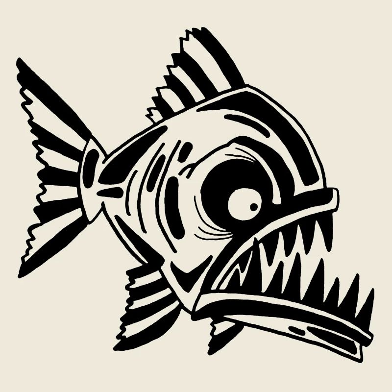 Fleischfressender Schwarzfisch