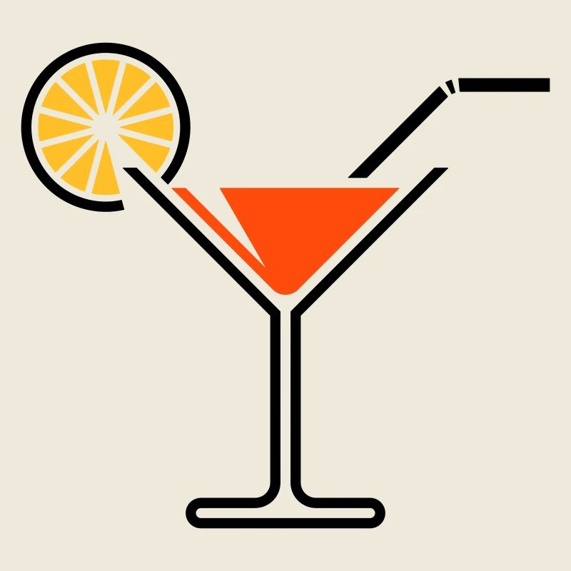 Cocktail / Verre à cocktail / Martini + (Orange)