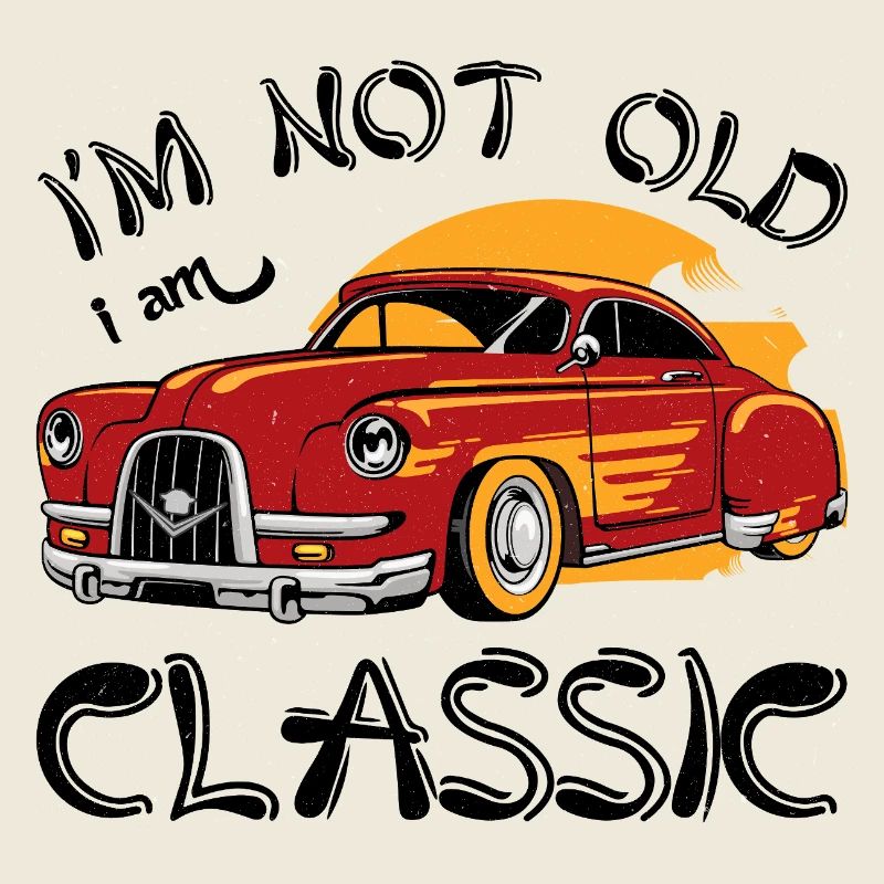 Roter Oldtimer mit Sunset Design