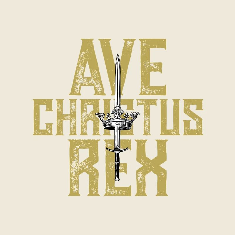 Ave Christus Rex Krone ein Schwert