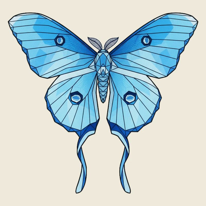 Papillon bleu géométrique