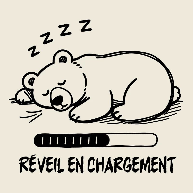 Black and White Sleeper Bear, Alarm Clock Charging