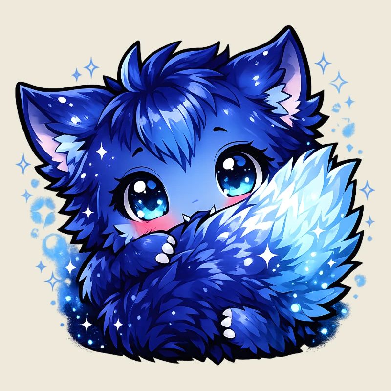Blauer Eisfuchs Chibi-Design