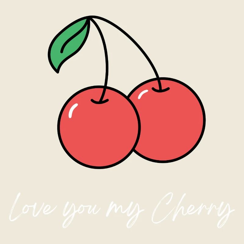Deux cerises avec un message d’amour