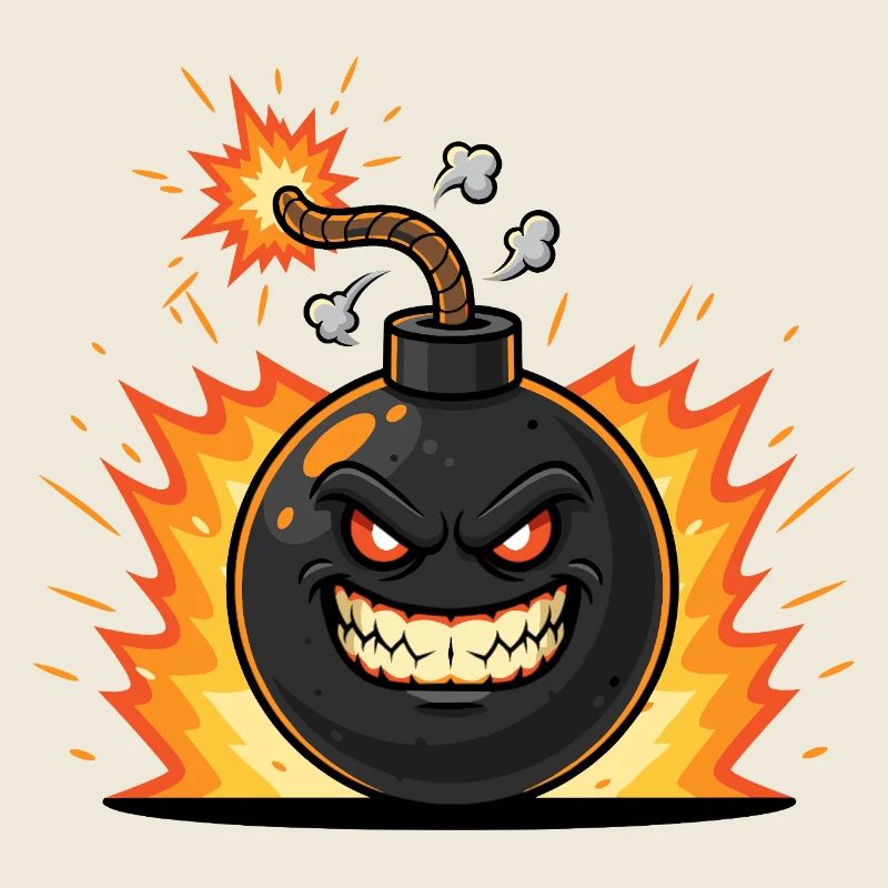 Explosives Grinsen Bombe