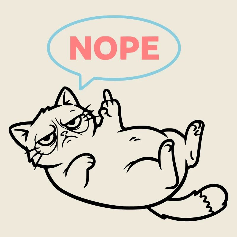 Chat Nope Bulle de Dialogue Colorée