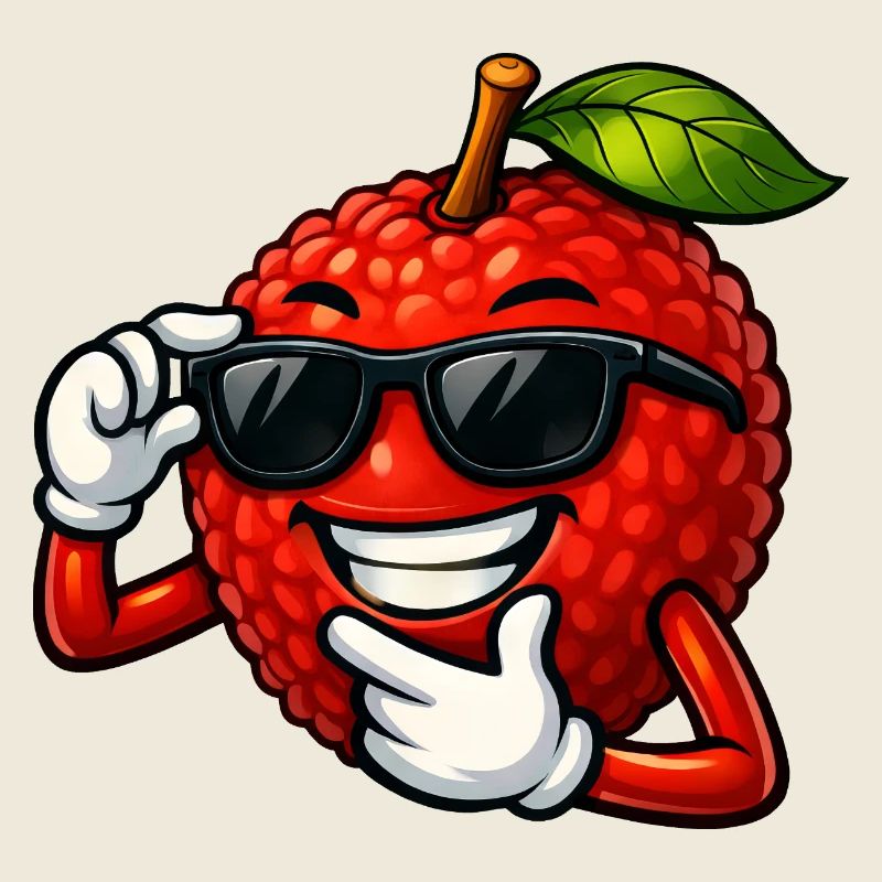 Dessin animé Cool Lychee Estival Fruit Fruit