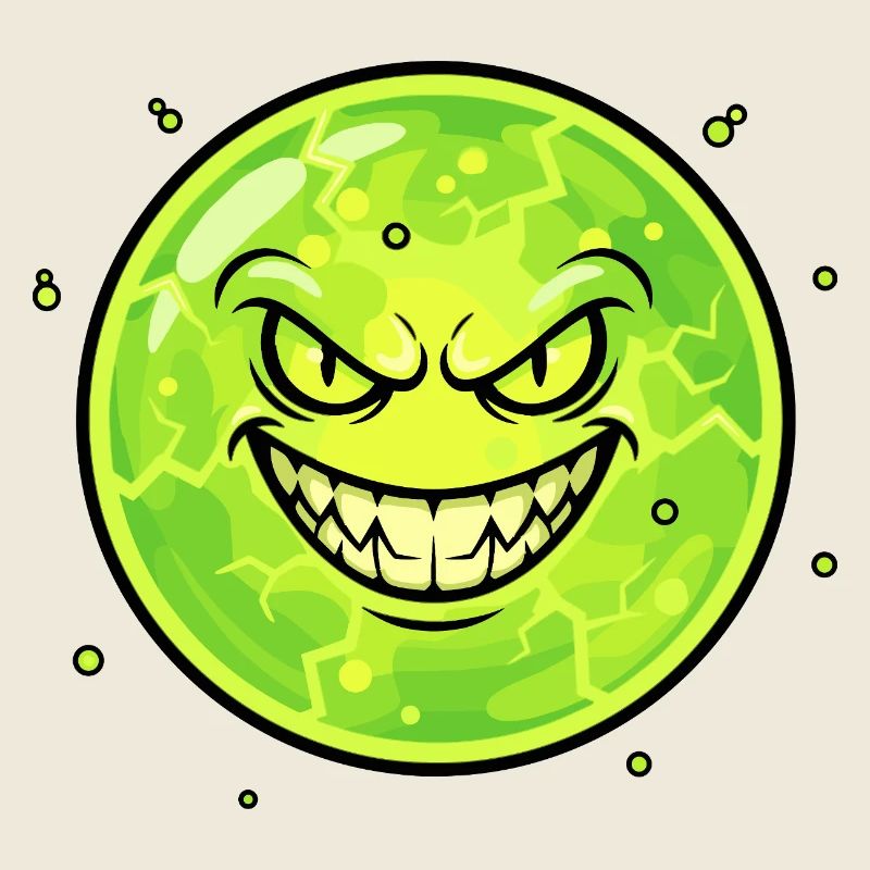 Grimmischer Mond mit Grinsen