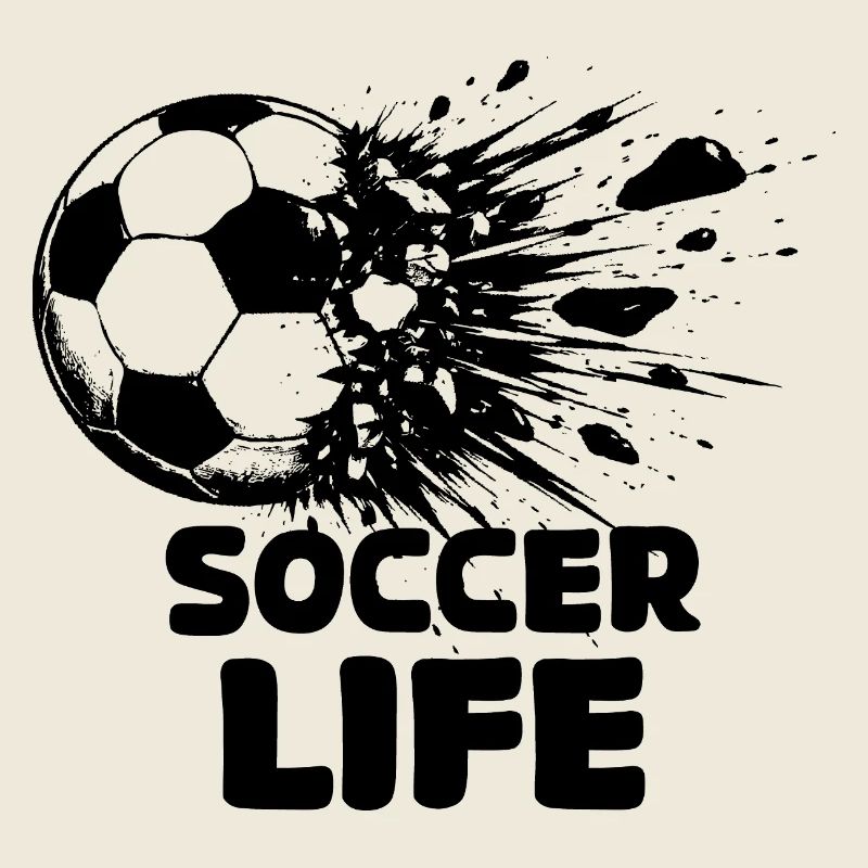 Explodierender Fußball Schwarz Design