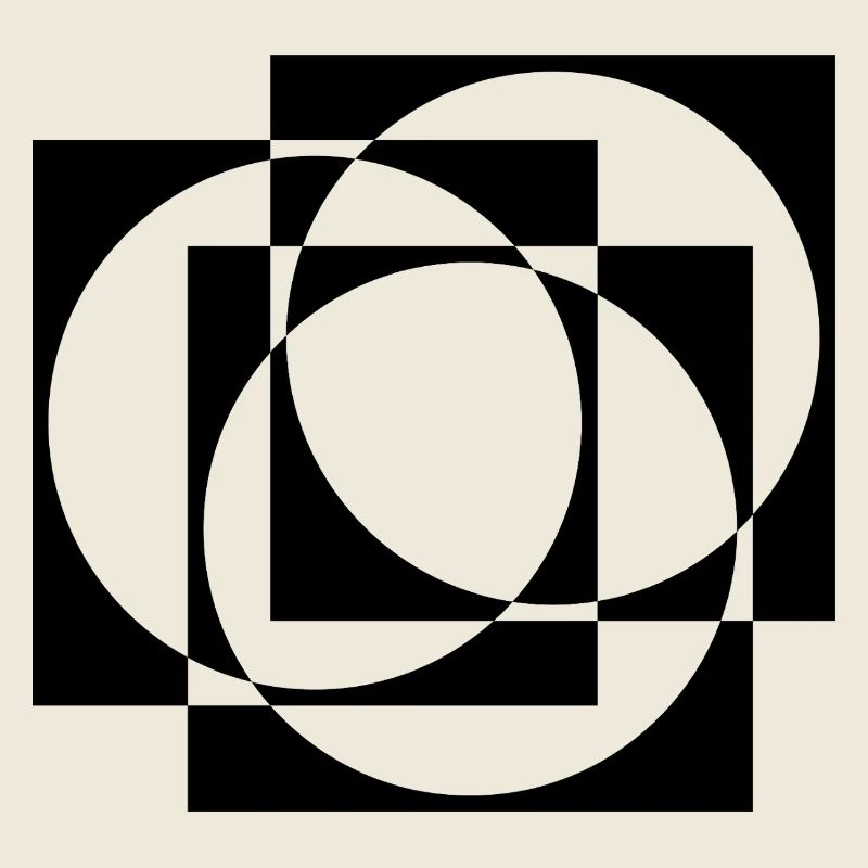 geometric circles and squares pattern