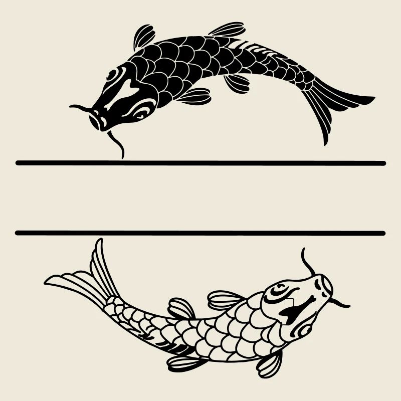 Fisch schwarz-weiß mit leerer Textleiste