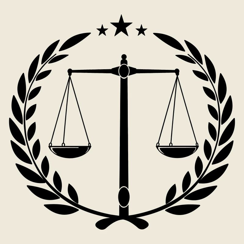 Libra in laurel wreath and three little asterisks