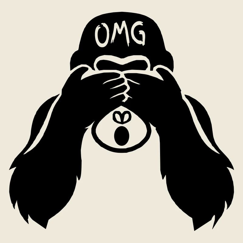 Drôles de mains de singe devant le visage - Gorilla OMG2