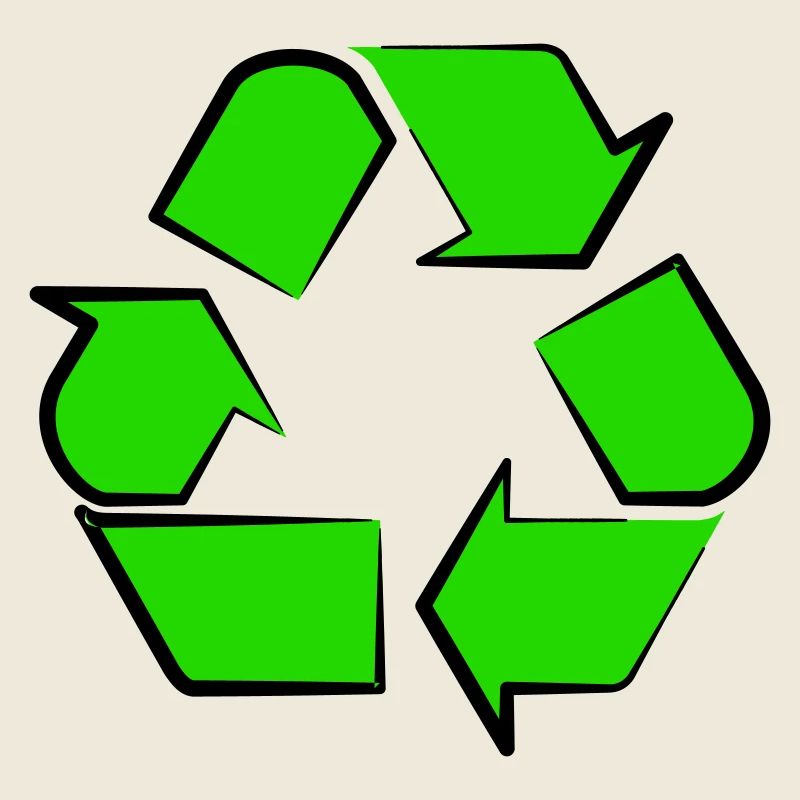 Icône du recyclage néon