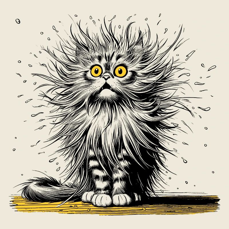 chat drôle, rire, rire