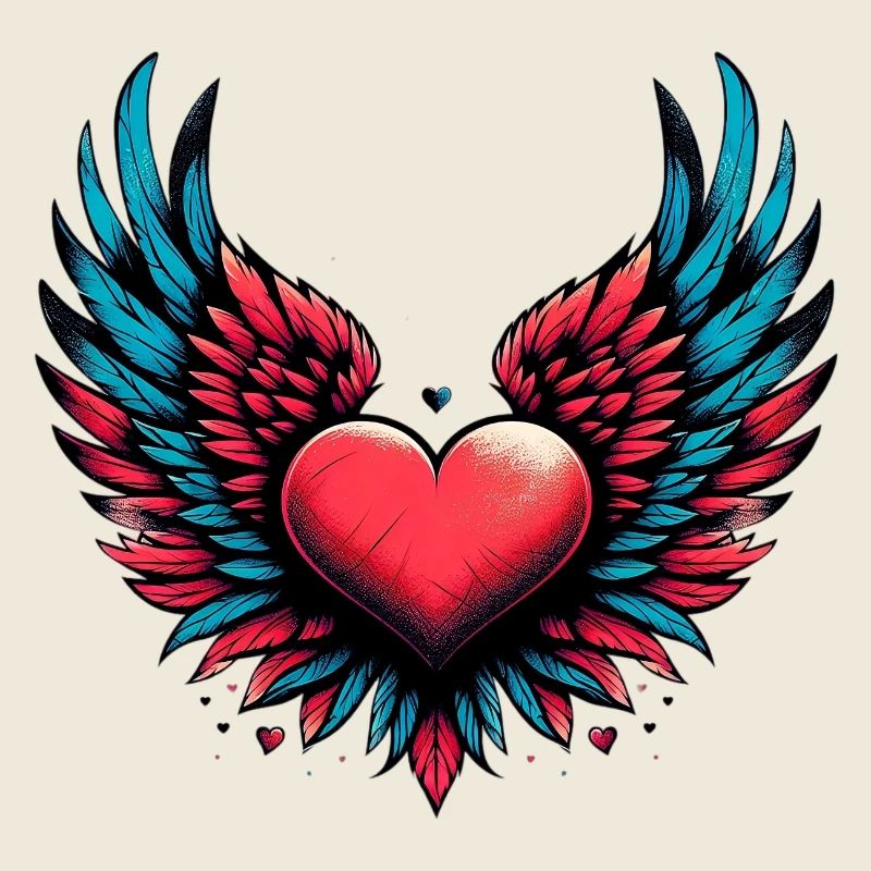 Coeur avec ailes