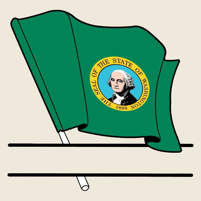 Flagge Washington Text Banner