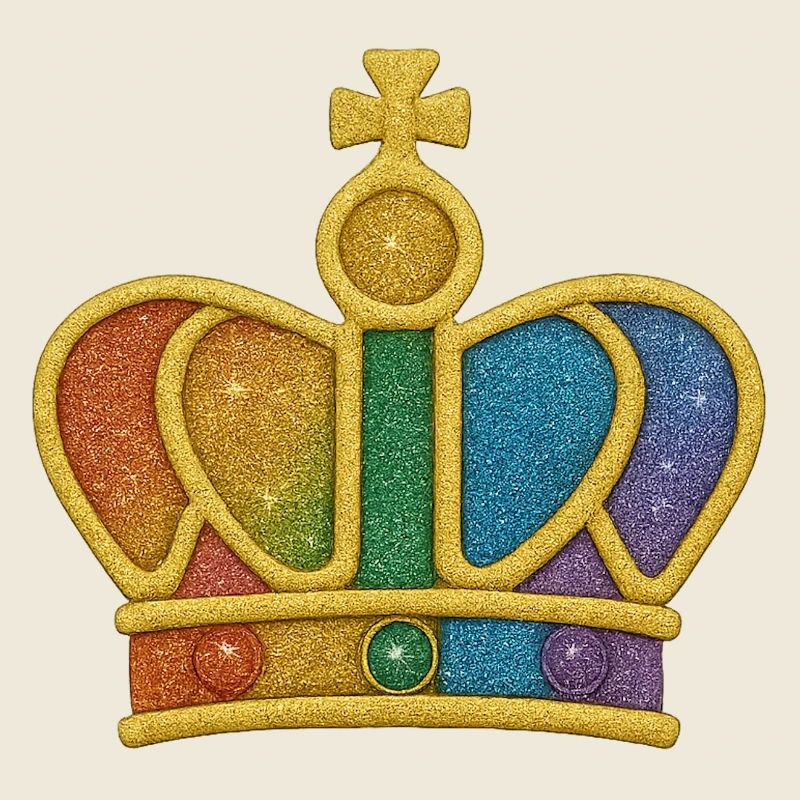 Regenbogen-Glitzerkronen-Design