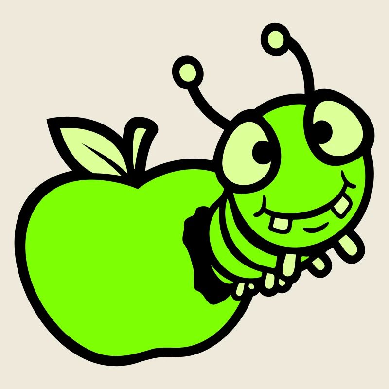 Chenille peeps trou de pomme bande dessinée drôle mignon mignon mignon