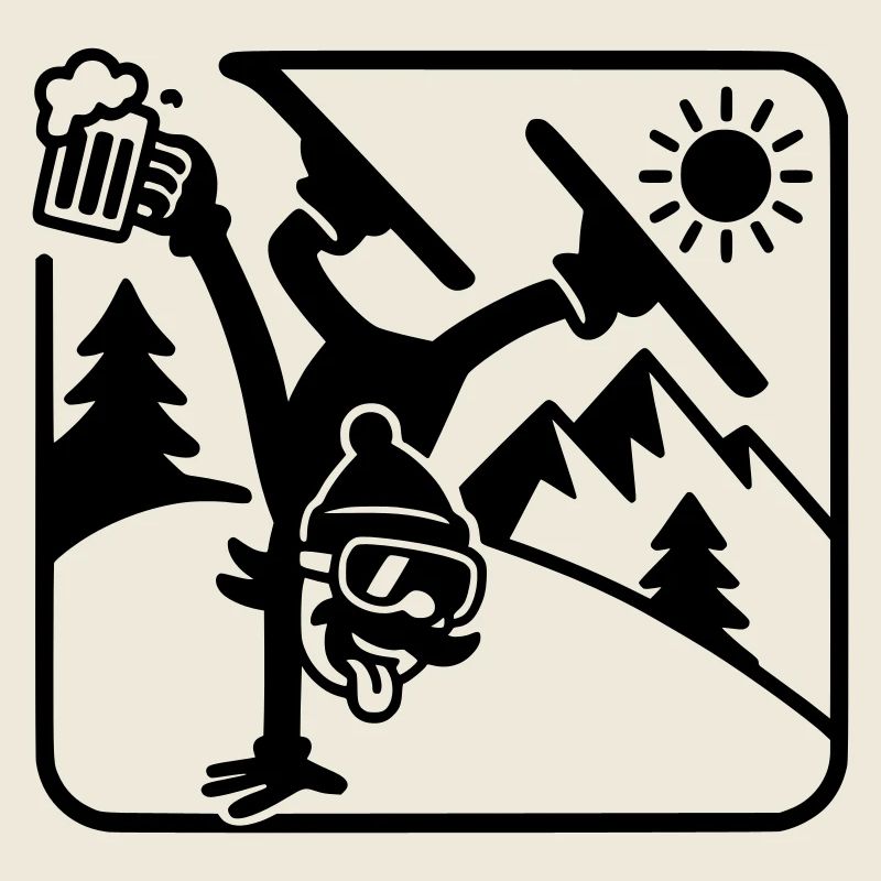 Funny Skiing Handstand Slope