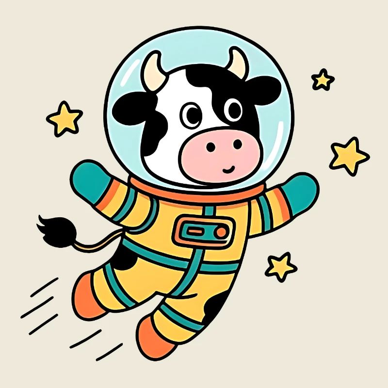 Vache Astronaute dans l'espace