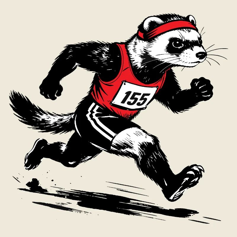 Furet courant en rouge