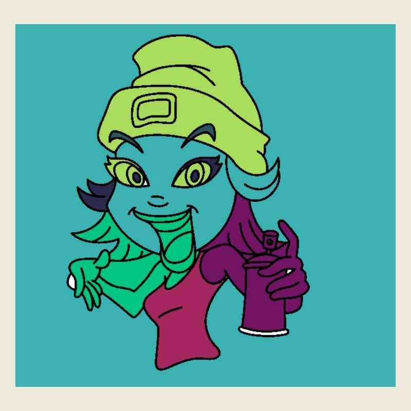 Neon-Graffiti-Maskottchen