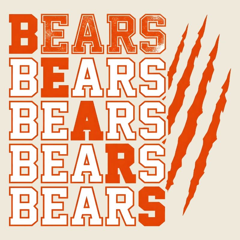 Bears Text with Distressed Claw Marks