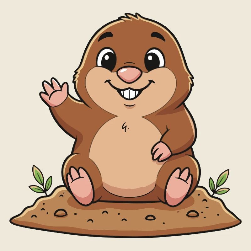 Fröhlicher Maulwurf